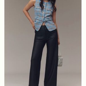 Anthropologie Black faux leather pants